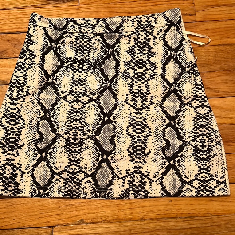 Snake skin mini skirt